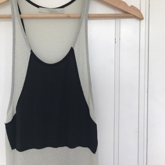 Townson‎ Tank dress Small Black Metallic Maxi Stretch - Picture 2 of 8